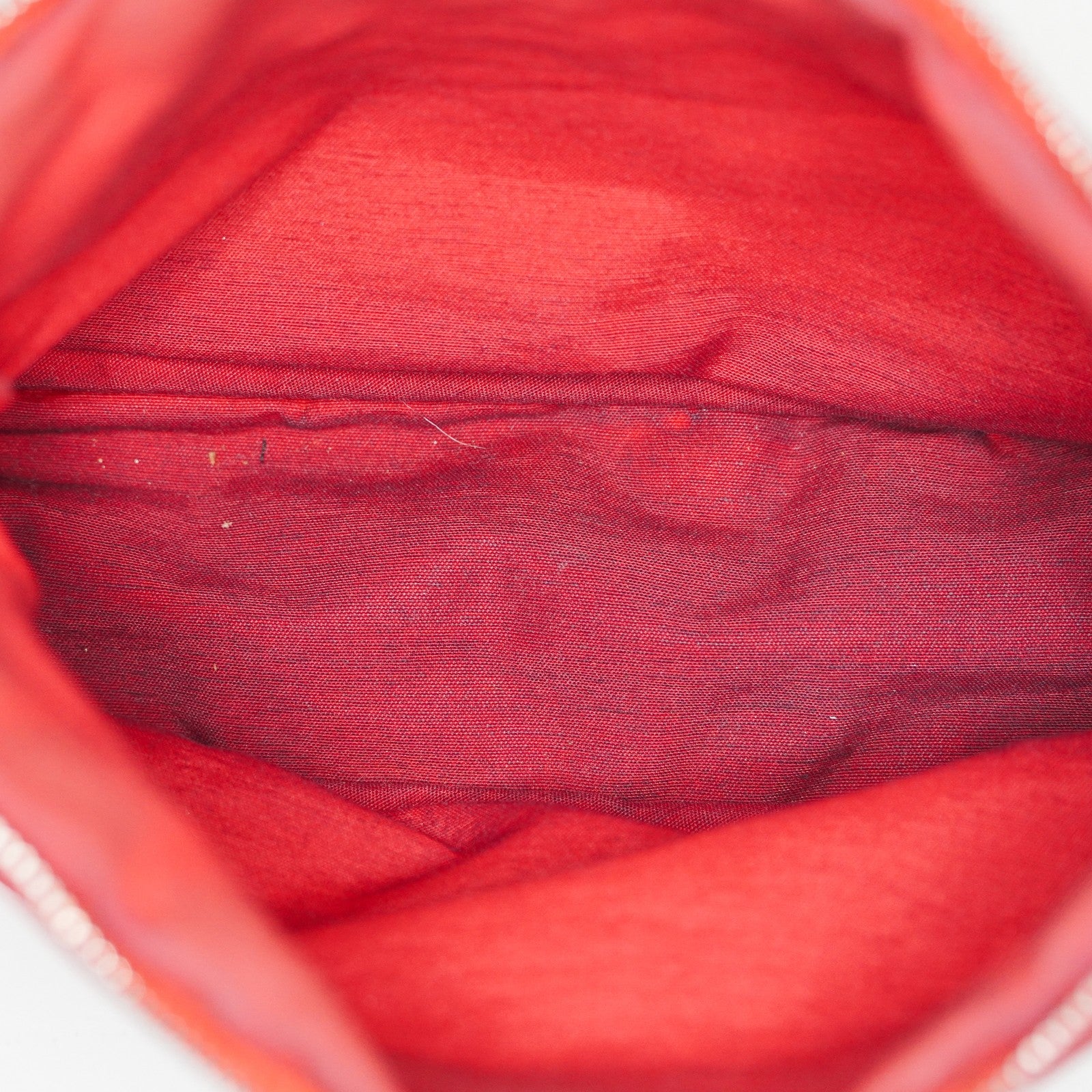 Hermes Bolide Pouch 20 Red Canvas Leather Trim Cosmetic Pouch Used 08E04605008