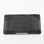 Louis Vuitton LV Long Wallet Portefeuille Brazza M63382 Black Epi Auth XY214