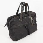 Coach Varick Briefcase Business Bag Brown Nylon Leather Tablet Laptop XY90