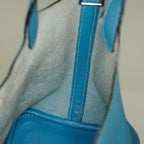 Hermes Picotin PM Hand Bag Blue Leather Silver Hardware Used 07E1018260027