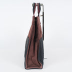 HERMÈS Paris Fourre Tout MM Black Red Cotton Canvas Tote Hand Bag 04A05825007