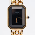 CHANEL Première Quartz Ladies Watch Gold × Black Chain Black 04E019020007