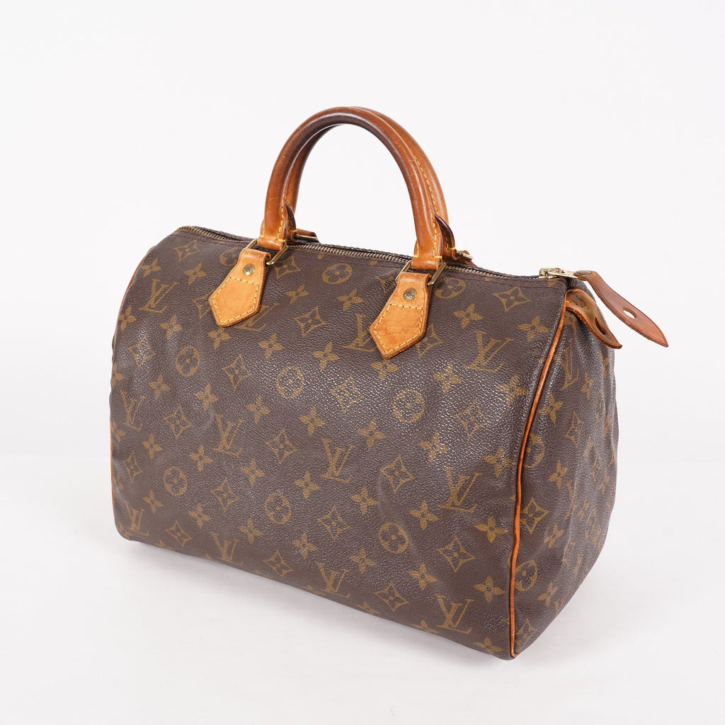 Louis Vuitton Monogram Speedy 30 Handbag Brown Coated Canvas M41526 06E035170030