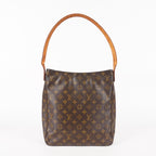 LOUIS VUITTON Looping GM Shoulder Bag Monogram Leather Brown M51145 05E053465029
