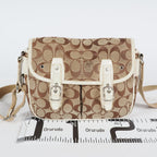 Authentic Coach Signature Mini Field Shoulder Bag Crossbody Canvas x Leather 77