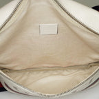 Gucci Print Belt Bag White Leather Waist Bag Web Strap Used 530412 07E013850017