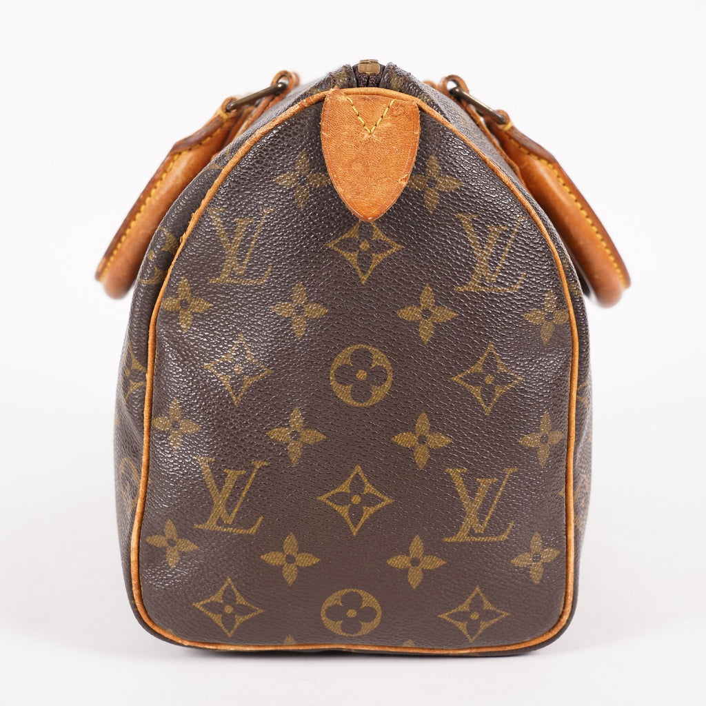 Louis Vuitton Speedy 25 M41528 Monogram Canvas Boston Handbag Brown 07A096978405