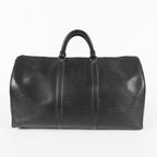LOUIS VUITTON Epi Keepall 50 Boston Bag Black M42962 LV Auth 05E173960016