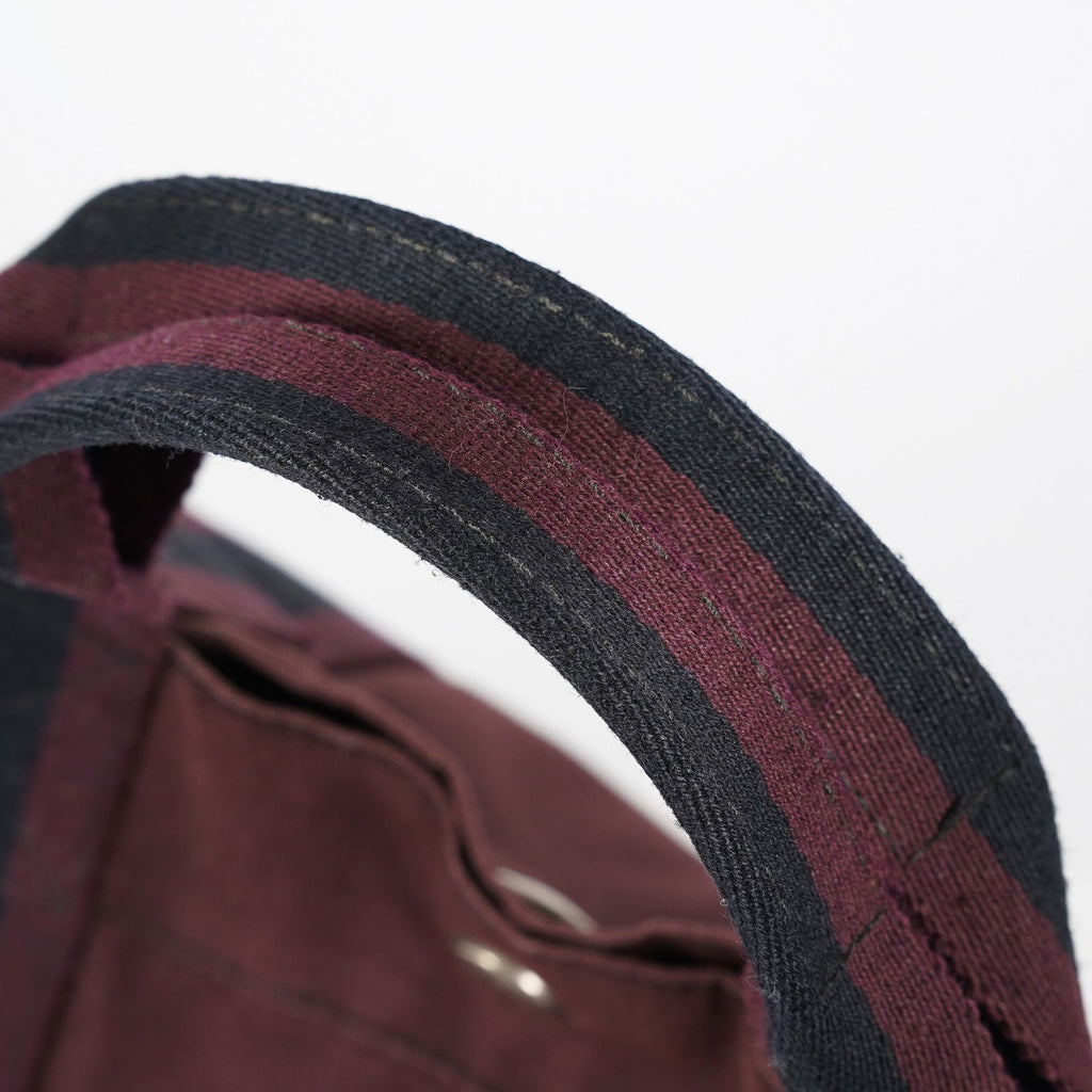 Hermes Fourre-Tout GM Bordeaux Black Canvas Tote Bag Handbag Used 08E06825008
