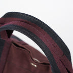Hermes Fourre-Tout GM Bordeaux Black Canvas Tote Bag Handbag Used 08E06825008