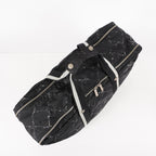CHANEL Travel line Boston bag black Nylon canvas Women vintage 05E522750016