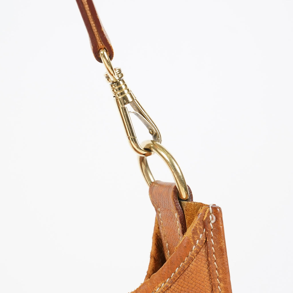 Hermes Evelyne PM Shoulder Crossbody Bag Gold Tan Clemence Leather 07E1311440010