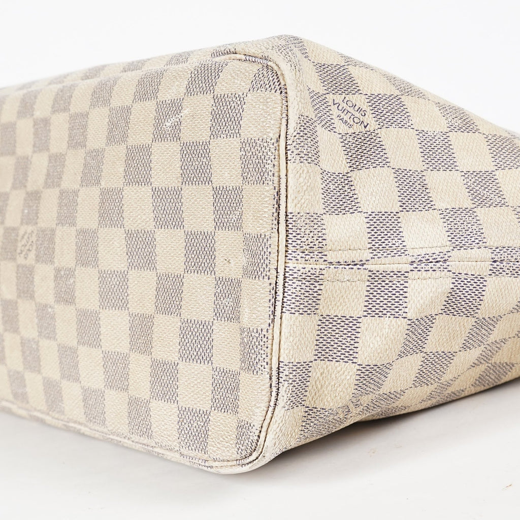 LOUIS VUITTON Neverfull MM Damier Azur Canvas Tote Bag Used N51107 08E164510012