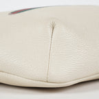 Gucci Print Belt Bag White Leather Waist Bag Web Strap Used 530412 07E013850017