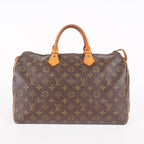 Louis Vuitton Speedy 40 M41522 Monogram Canvas Boston Handbag Brown 07A115148005