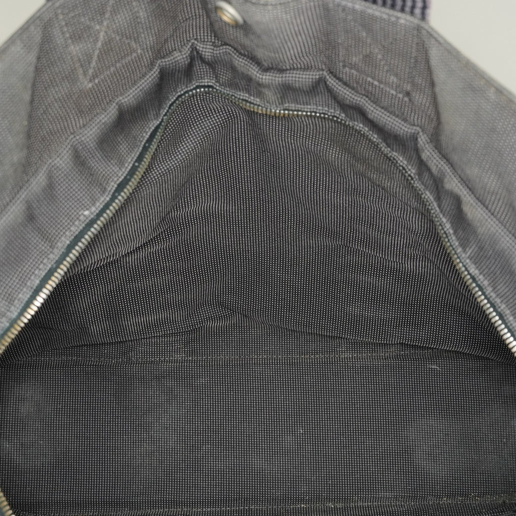 Auth Hermes Herline Tote MM Gray Canvas Silver HW Vintage Purse Used 07E22605005