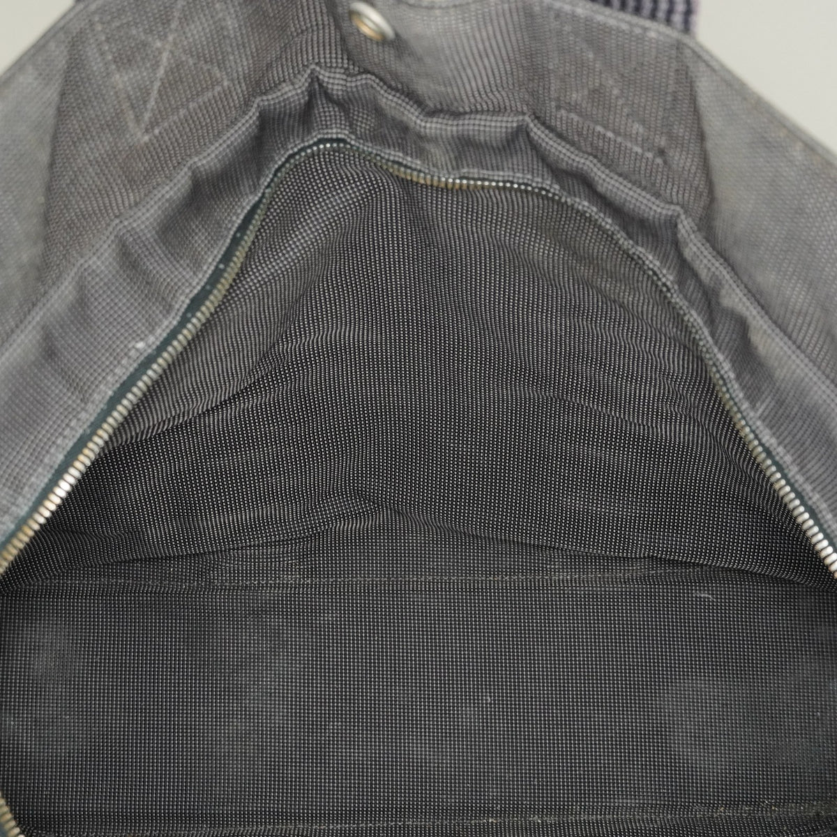 Auth Hermes Herline Tote MM Gray Canvas Silver HW Vintage Purse Used 07E22605005