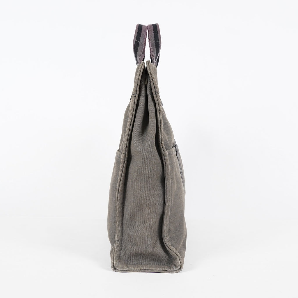 HERMES Fourre Tout GM Tote Bag Gray Canvas Handbag Unisex 08E34825010