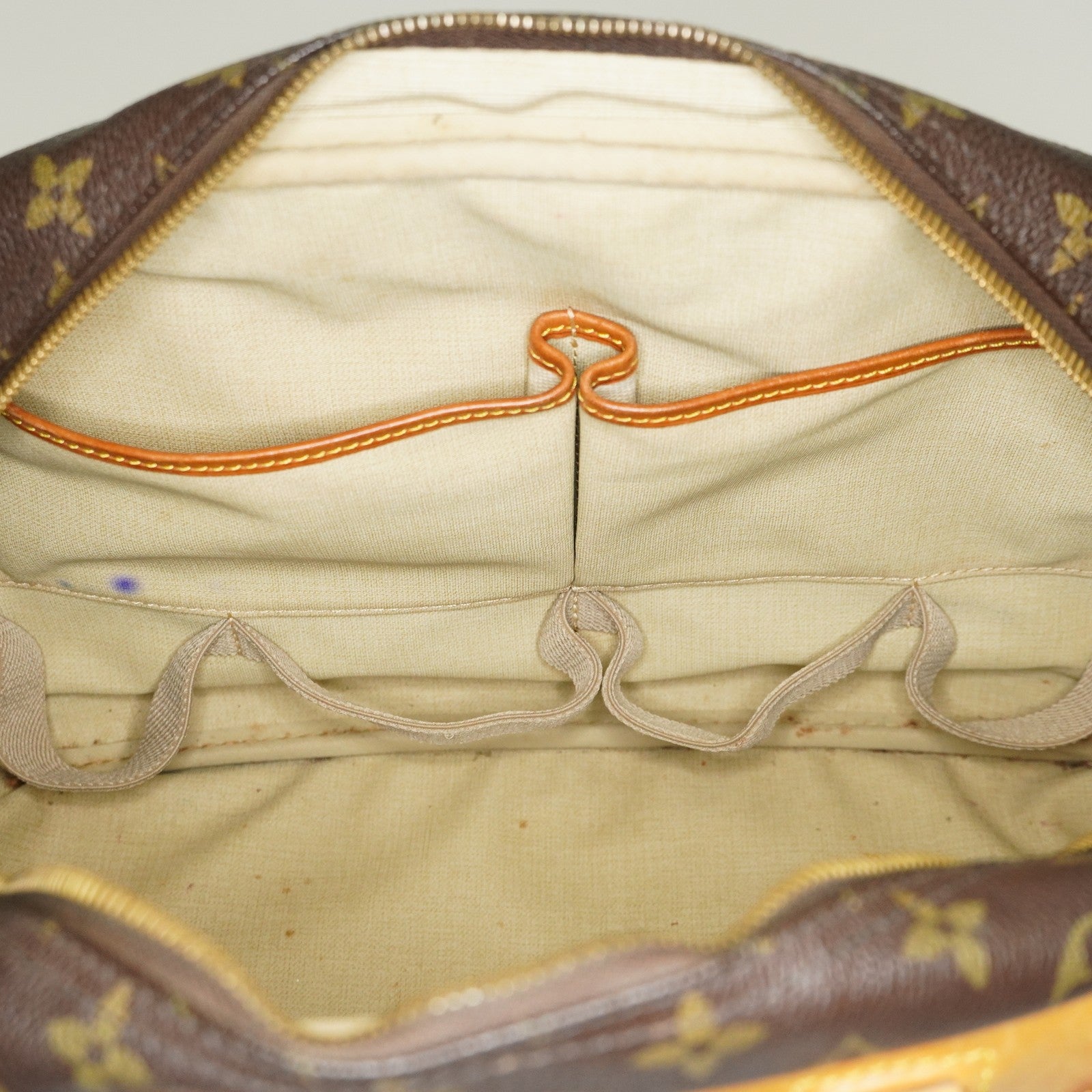 Louis Vuitton Monogram Deauville M47270 Hand Bag Brown Used 07E262750001