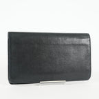 Chanel Caviar Skin Long Bifold Wallet Black Leather Used with Box 05E412310016