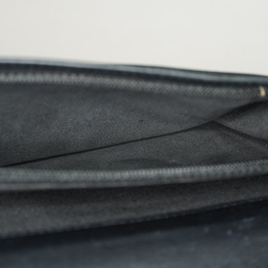 Chanel Caviar Skin Long Bifold Wallet Black Leather Used with Box 05E412310016