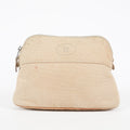 Hermes Bolide Pouch 21 Beige Canvas Leather Cosmetic Pouch Used 08E23495007
