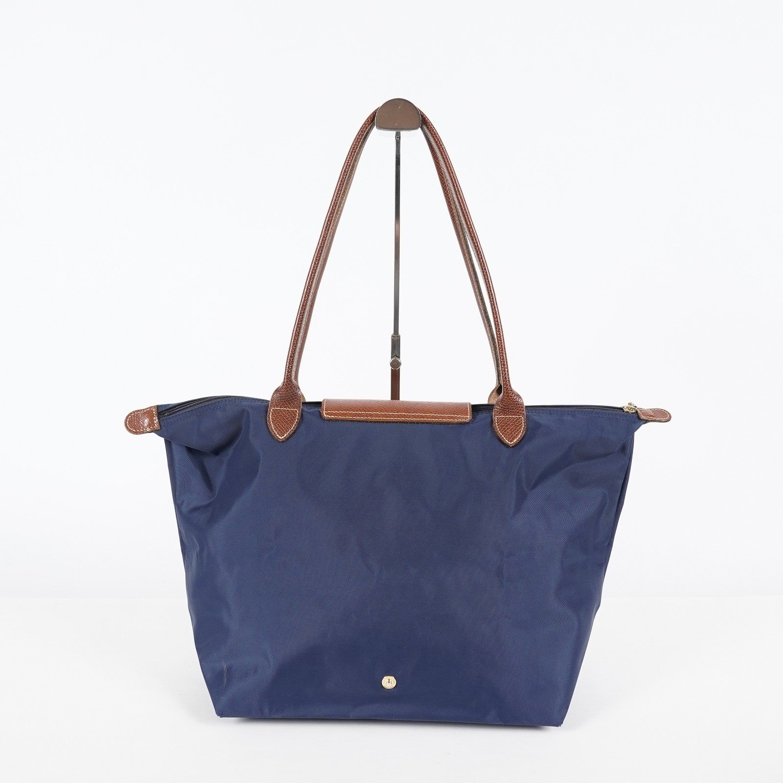 Longchamp Le Pliage Long Handle Tote Bag 33cm Navy Nylon Women Used 08E12825007
