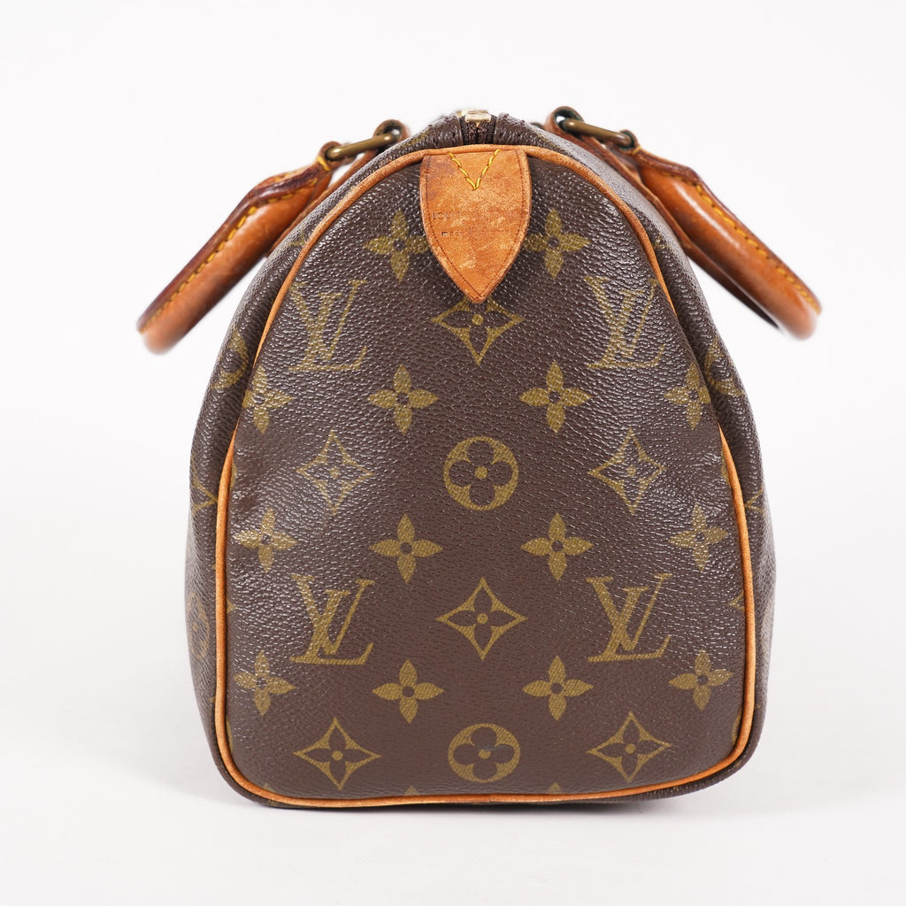 Louis Vuitton Speedy 25 M41528 Monogram Canvas Boston Handbag Brown 07E057150004