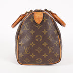 Louis Vuitton Speedy 25 M41528 Monogram Canvas Boston Handbag Brown 07E057150004