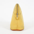 Hermes Bolide Pouch 20 Mini Yellow Cotton Canvas Cosmetic Pouch Used 07E24495009
