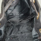 CHANEL Vintage CC Black Leather Drawstring Shoulder Bag 26cm Used 07E118580027