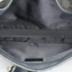 Gucci GG Canvas Shoulder Bag 30cm Black Leather Trim Vintage Used 07E263740009