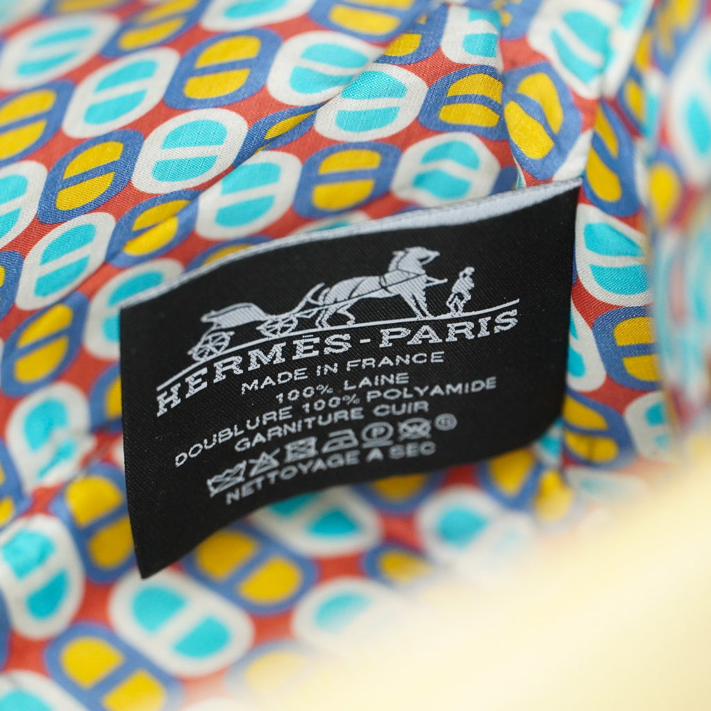 Hermes Bolide Pouch 20 Mini Yellow Cotton Canvas Cosmetic Pouch Used 07E24495009