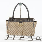 Gucci Abbey D-Ring Beige GG Canvas Leather Used Shoulder Tote Bag 09M314758608