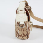Authentic Coach Signature Mini Field Shoulder Bag Crossbody Canvas x Leather 77