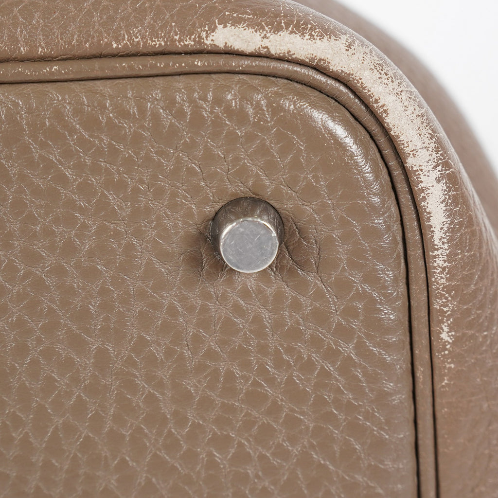 Hermes Picotin Lock MM Taurillon Clemence Leather Bag Gray Used 07E2223980025