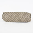 Gucci GG Supreme Canvas Tote Bag Beige Brown Leather Trim Used 08E112310030