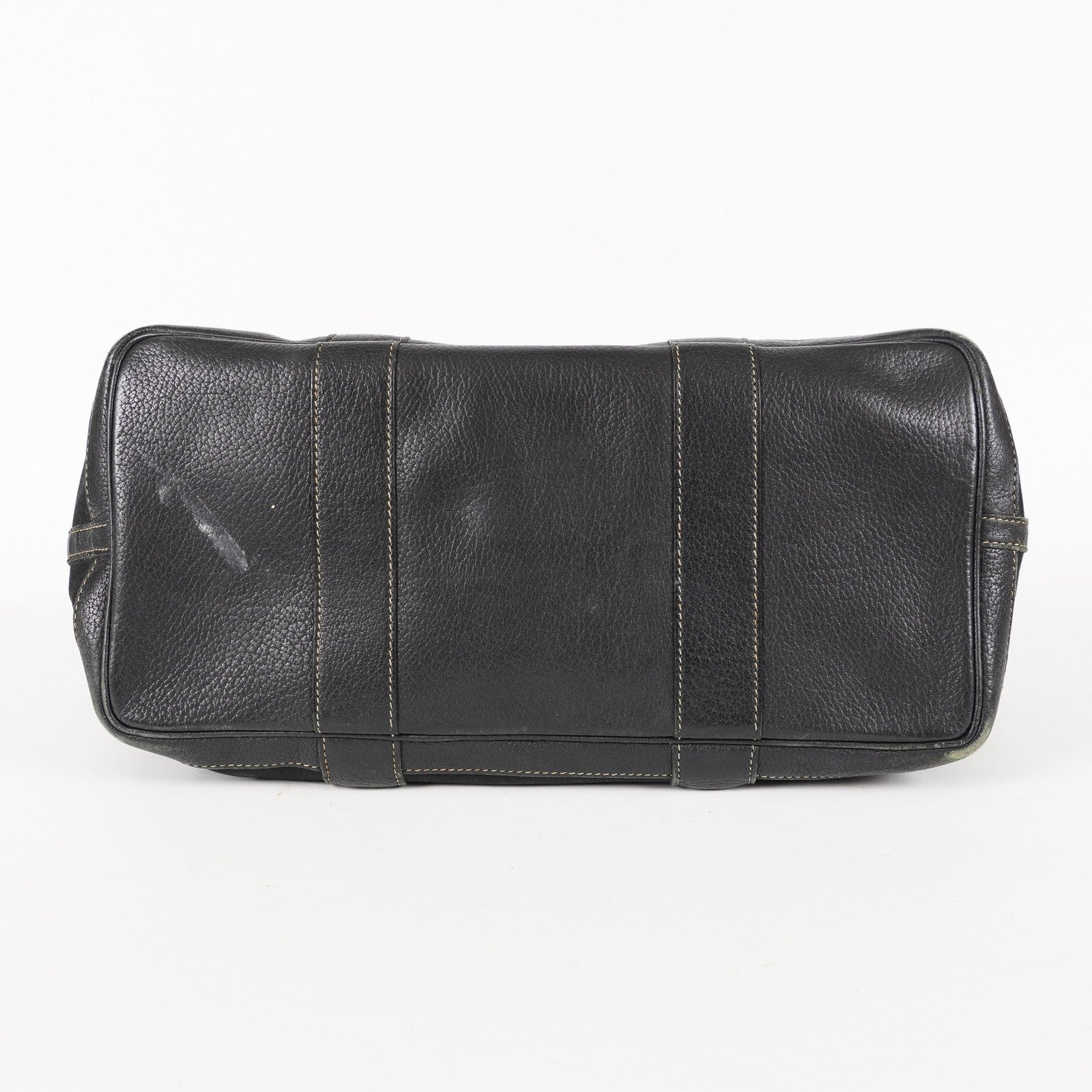 Hermes Garden Party 30 TPM Handbag Tote Leather Canvas Black 05E024290016