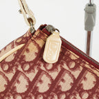 Christian Dior Saddle Bag Trotter Canvas Bordeaux Beige Silver HW 09E223121010