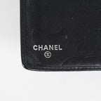 Chanel Cambon Long Wallet 19cm Black Quilted Lambskin Bifold Used 08E011760008
