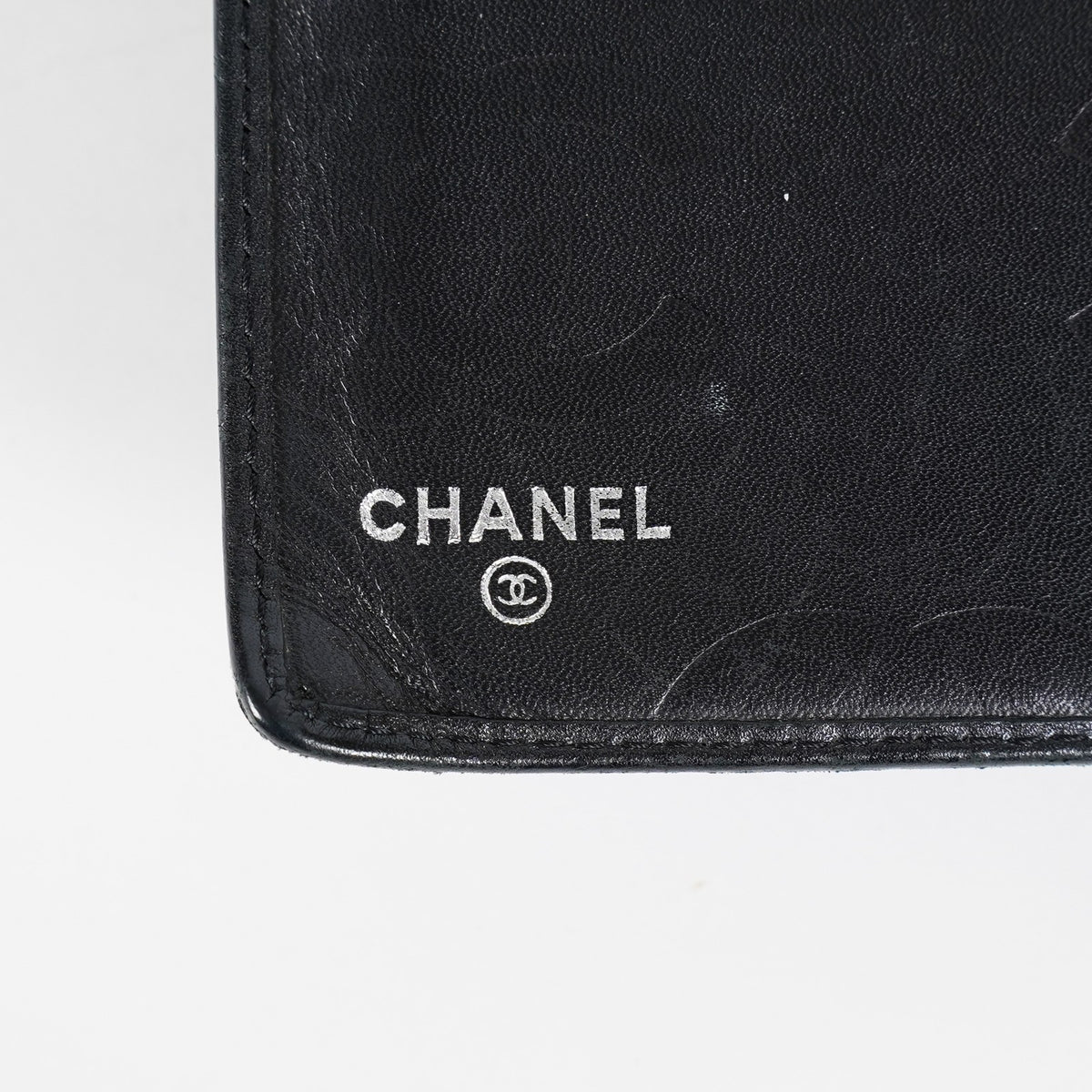 Chanel Cambon Long Wallet 19cm Black Quilted Lambskin Bifold Used 08E011760008