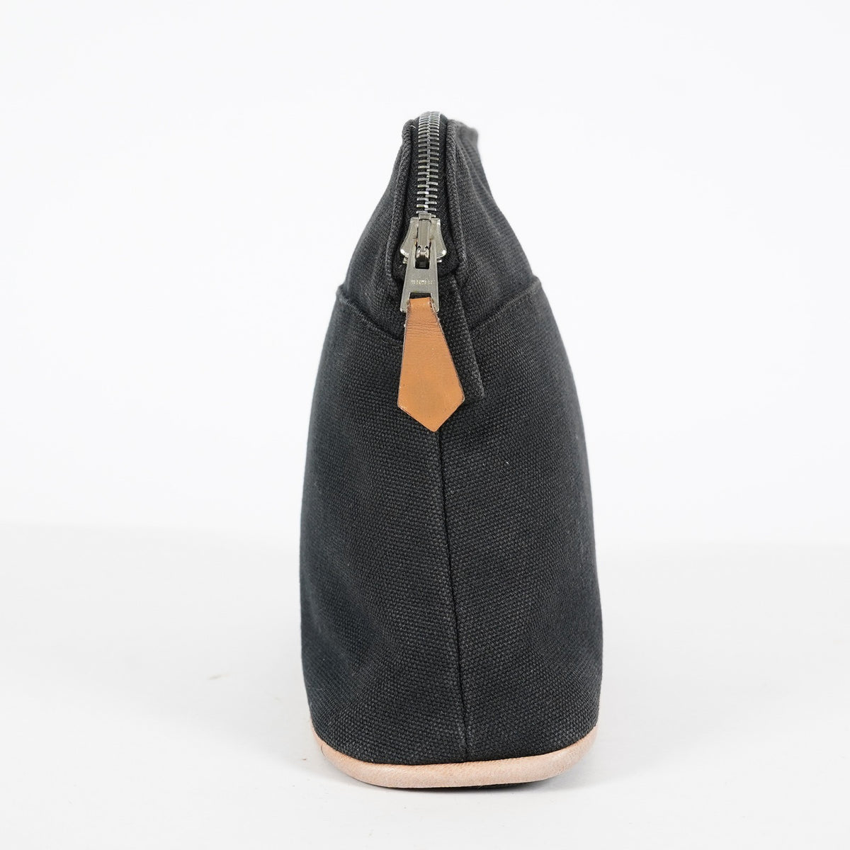 HERMES Bolide Pouch Black Canvas Cosmetic Case Clutch Bag 08A13825028