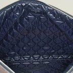 CHANEL Deauville Canvas Clutch Bag Pouch CC Logo Dark Brown Used 07A144118424
