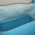 HERMES Picotin PM Blue Jean Clemence Leather Hand Tote Bag Used 07A1520592031