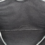 Hermes Fourre-Tout MM Black Canvas Leather Tote Bag Used Auth 09E02825011