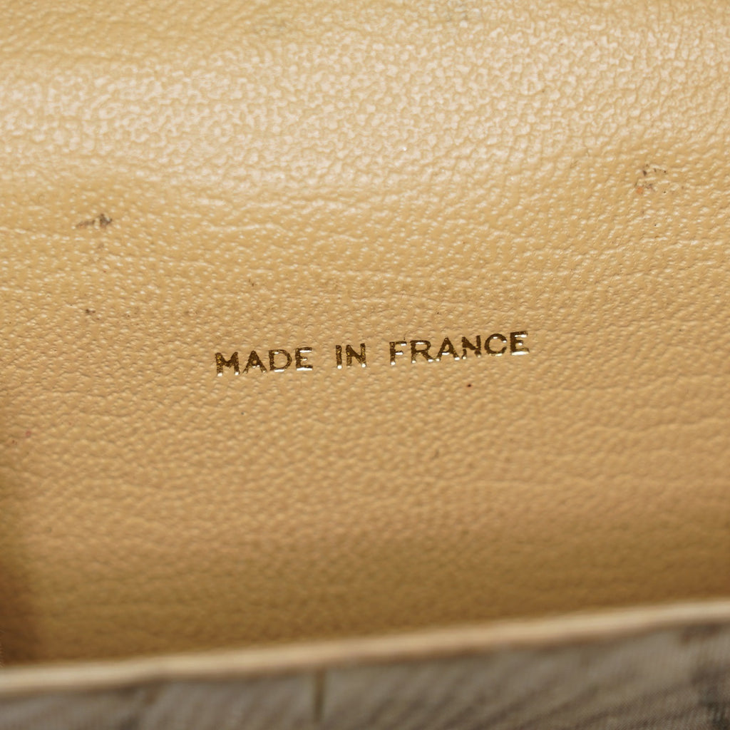 AUTHENTIC Chanel VINTAGE Beige Sevruga Compact Wallet 05E561045016
