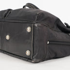 Coach Varick Briefcase Business Bag Brown Nylon Leather Tablet Laptop XY90