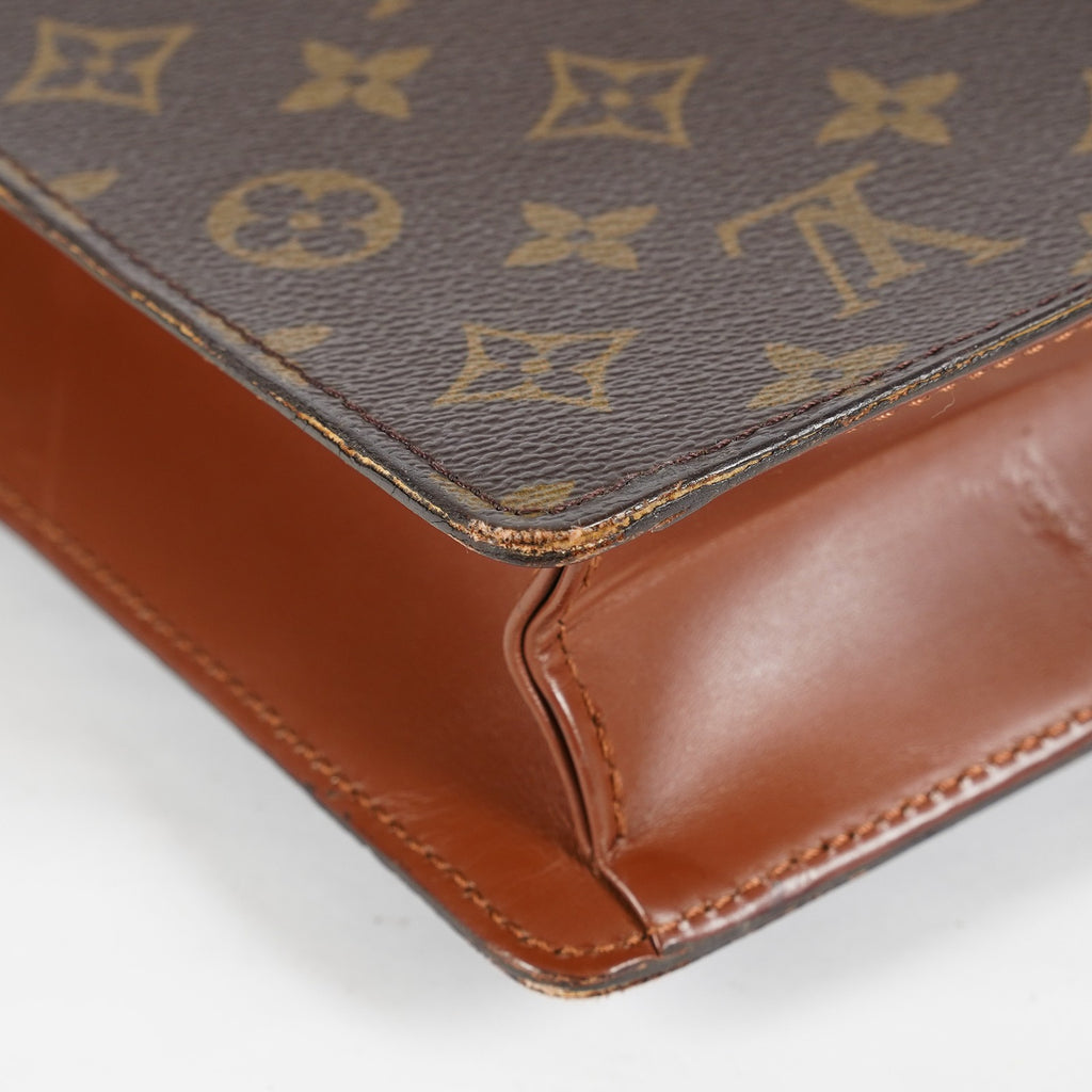 Louis Vuitton M53331 Monogram Briefcase Business Bag Brown Vintage 08A011944803