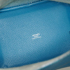 Hermes Picotin PM Hand Bag Blue Leather Silver Hardware Used 07E1018260027