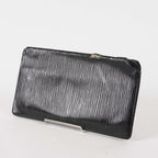 Louis Vuitton LV Long Wallet Portefeuille Brazza M63382 Black Epi Auth XY214